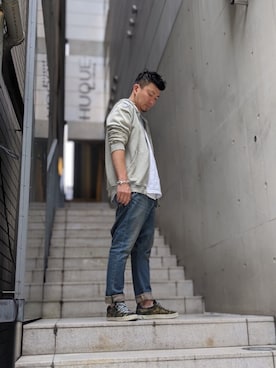 「Project e（プロジェクトイー）のアイテム」を使った、shigeさん（メンズ・168cm）の夏コーディネート