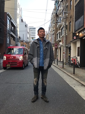 「SCROLLのアイテム」を使った、shigeさん（メンズ・168cm）の夏コーディネート