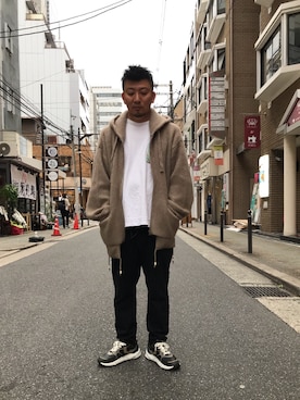 「HBNS（ハバノス）のアイテム（トップス）」を使った、shigeさん（メンズ・168cm）の秋コーディネート