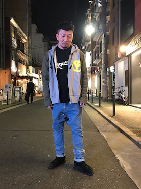 「DSQUARED2（ディースクエアード）のアイテム（スウェット）」を使った、shigeさん（メンズ・168cm）の秋コーディネート