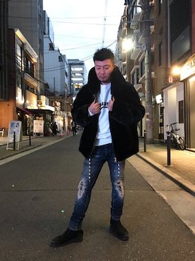 「DSQUARED2（ディースクエアード）のアイテム（スウェット）」を使った、shigeさん（メンズ・168cm）の秋コーディネート