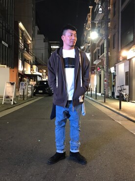 「おとなコーデ」｜「アイテム（パーカー）」を使った、shigeさん（メンズ・168cm）の秋コーディネート
