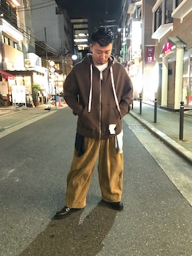 「FACCIES（ファチーズ）のアイテム（パンツ）」を使った、shigeさん（メンズ・168cm）の秋コーディネート