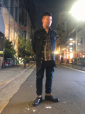 「ISAMU KATAYAMA BACKLASH（イサムカタヤマバックラッシュ）のアイテム（デニムジャケット）」を使った、shigeさん（メンズ・168cm）の秋コーディネート