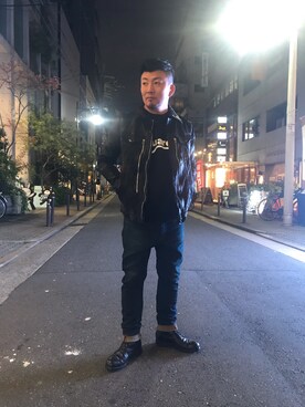 「DSQUARED2（ディースクエアード）のアイテム（スウェット）」を使った、shigeさん（メンズ・168cm）の秋コーディネート