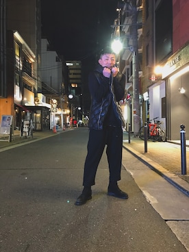 「ISAMU KATAYAMA BACKLASH（イサムカタヤマバックラッシュ）のアイテム（ダウンベスト）」を使った、shigeさん（メンズ・168cm）の秋コーディネート