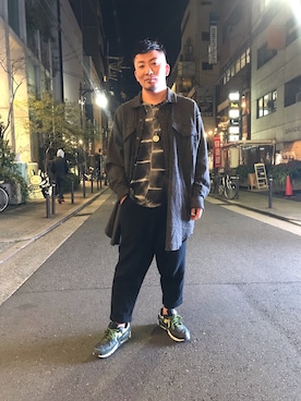 「KMRii（ケムリ）のアイテム（トップス）」を使った、shigeさん（メンズ・168cm）の冬コーディネート