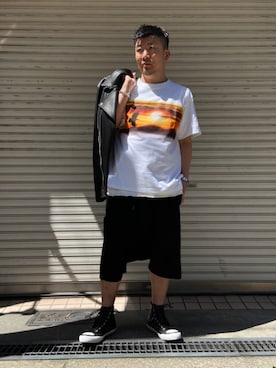 「ISAMU KATAYAMA BACKLASH（イサムカタヤマバックラッシュ）のアイテム（ライダースジャケット）」を使った、shigeさん（メンズ・168cm）の春コーディネート