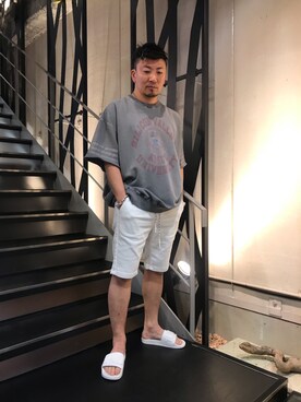 「1PIU1UGUALE3  RELAX （ウノピゥウノウグァーレトレ リラックス）のアイテム（サンダル）」を使った、shigeさん（メンズ・168cm）の春コーディネート