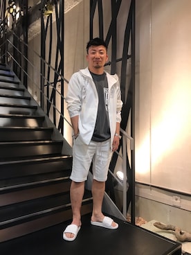 「1PIU1UGUALE3  RELAX （ウノピゥウノウグァーレトレ リラックス）のアイテム（サンダル）」を使った、shigeさん（メンズ・168cm）の春コーディネート