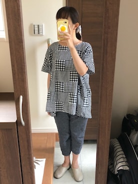 「サマンサモスモス」｜「アイテム（スリッポン）」を使った、まりさん（レディース・158cm）の夏コーディネート