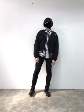 「ZIP FIVE（ジップファイブ）のアイテム（ライダースジャケット）」を使った、アキヨシ オクダさん（メンズ・178cm）の冬コーディネート