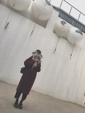 「アイテム（ダッフルコート、レッド系）」を使った、Lethe  さん（レディース・161cm）の秋コーディネート