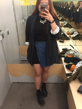 「MONKI（モンキ）のアイテム（テーラードジャケット）」を使った、saniceさん（レディース・158cm）の冬コーディネート
