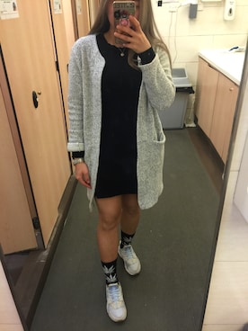 「アイテム（ダッフルコート、シルバー系）」を使った、saniceさん（レディース・158cm）の冬コーディネート