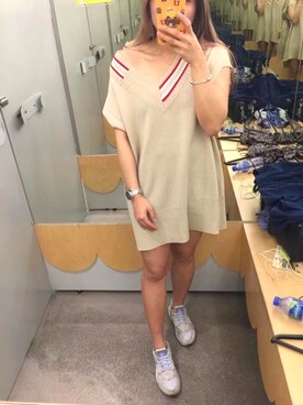 「A land（エーランド）のアイテム（ワンピース/ドレス）」を使った、saniceさん（レディース・158cm）の春コーディネート