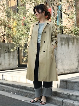 「NANO universe（ナノユニバース）のアイテム（ステンカラーコート）」を使った、nano universe lady's buyerさん（レディース・164cm）の冬コーディネート
