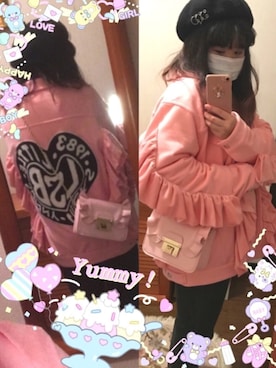 「Little sunny bite（リトルサニーバイト）のアイテム（ブルゾン）」を使った、ゆいゆいさん（レディース・155cm）の冬コーディネート