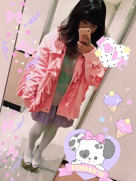 「ファンシー」｜「アイテム（ジャケット/アウター）」を使った、ゆいゆいさん（レディース・155cm）の冬コーディネート