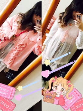 「Little sunny bite（リトルサニーバイト）のアイテム（ジャケット/アウター）」を使った、ゆいゆいさん（レディース・155cm）の春コーディネート