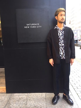 「大阪」｜「アイテム（その他アウター）」を使った、Tomさん（メンズ・172cm）の春コーディネート