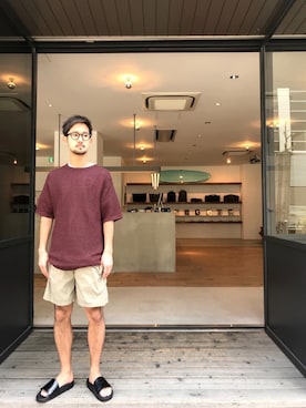 「Saturdays NYC（サタデーズ ニューヨークシティ ）のアイテム（サンダル）」を使った、Tomさん（メンズ・172cm）の春コーディネート