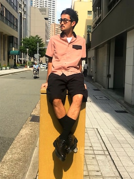 「Saturdays NYC（サタデーズ ニューヨークシティ ）のアイテム（その他シューズ）」を使った、Tomさん（メンズ・172cm）の夏コーディネート