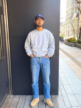 「サタデーズ ニューヨークシティ (Saturdays NYC)」｜「アイテム（スウェット）」を使った、Tomさん（メンズ・172cm）の春コーディネート