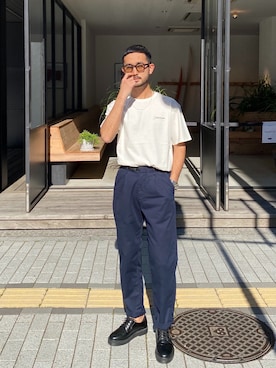 「サタデーズ ニューヨークシティ (Saturdays NYC)」｜「アイテム（シューズ）」を使った、Tomさん（メンズ・172cm）の夏コーディネート