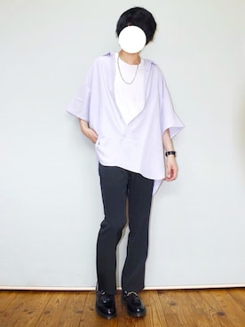 「ビッグシャツ」｜「アイテム（腕時計）」を使った、HANAさん（メンズ・171cm）の夏コーディネート