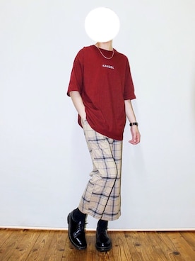 「Dr. Martens（ドクターマーチン）のDr.Martens / ドクターマーチン 1461 3EYE GIBSON SHOE 3ホール ギブソン シューズ ブーツ（ブーツ）」を使った、HANAさん（メンズ・171cm）の夏コーディネート