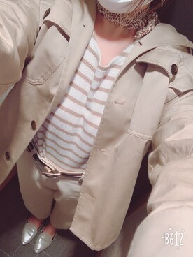 「GU（ジーユー）のアイテム（ノーカラージャケット）」を使った、miさん（レディース・167cm）の春コーディネート