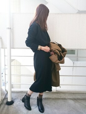 「A part by（アパートバイ）のアイテム（モッズコート）」を使った、Ayaさん（レディース・151cm）の冬コーディネート
