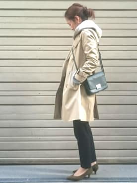 「N.（N. Natural Beauty Basic）（エヌエヌナチュラルビューティーベーシック）のアイテム（トレンチコート）」を使った、Ayaさん（レディース・151cm）の冬コーディネート