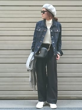 「N.（N. Natural Beauty Basic）（エヌエヌナチュラルビューティーベーシック）のアイテム（ハンチング/ベレー帽）」を使った、Ayaさん（レディース・151cm）の冬コーディネート