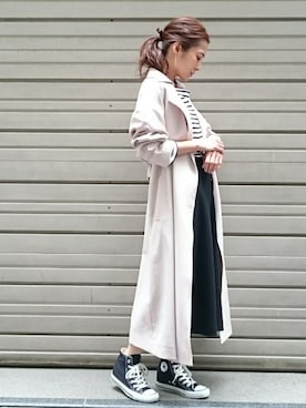 「A part by（アパートバイ）のアイテム（トレンチコート）」を使った、Ayaさん（レディース・151cm）の冬コーディネート