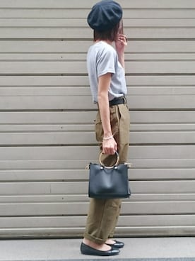 「N.（N. Natural Beauty Basic）（エヌエヌナチュラルビューティーベーシック）のアイテム（ハンチング/ベレー帽）」を使った、Ayaさん（レディース・151cm）の夏コーディネート