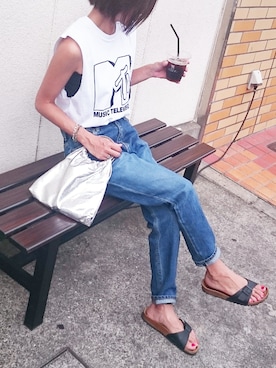 「MTV（エムティーヴィー）のアイテム」を使った、Ayaさん（レディース・151cm）の夏コーディネート