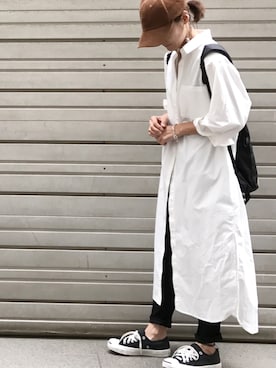 「N.（N. Natural Beauty Basic）（エヌエヌナチュラルビューティーベーシック）のアイテム（シャツワンピース）」を使った、Ayaさん（レディース・151cm）の秋コーディネート