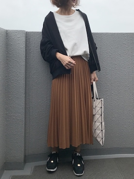 「N.（N. Natural Beauty Basic）（エヌエヌナチュラルビューティーベーシック）のアイテム（MA-1）」を使った、Ayaさん（レディース・151cm）の秋コーディネート