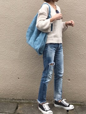 「N.（N. Natural Beauty Basic）（エヌエヌナチュラルビューティーベーシック）のアイテム（スニーカー）」を使った、Ayaさん（レディース・151cm）の冬コーディネート