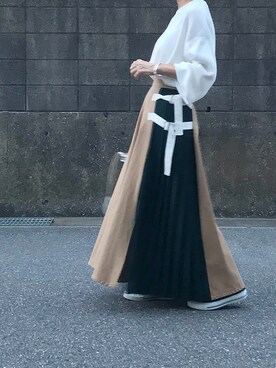 Ayaさんの「サイドベルトフレアマキシスカート」を使ったコーディネート