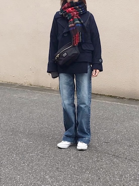 「アシンメトリー」｜「アイテム（その他アウター）」を使った、Ayaさん（レディース・151cm）の冬コーディネート
