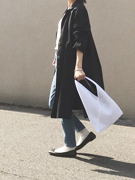 「シャツジャケット」｜「アイテム（チェスターコート）」を使った、Ayaさん（レディース・151cm）の春コーディネート