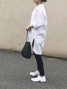「Steven Alan（スティーブンアラン）のアイテム（シャツワンピース）」を使った、Ayaさん（レディース・151cm）の春コーディネート