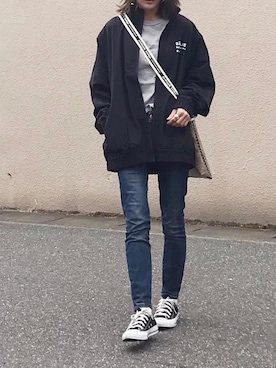 「SAGLiFE（サグライフ）のアイテム（ブルゾン）」を使った、Ayaさん（レディース・151cm）の春コーディネート