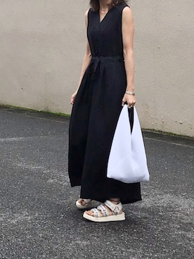 「SHAGGIE（シャギー）のアイテム（オールインワン・サロペット）」を使った、Ayaさん（レディース・151cm）の夏コーディネート
