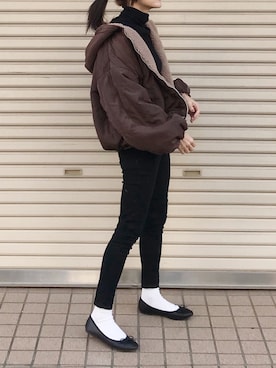 「RETRO GIRL（レトロガール）のアイテム（ブルゾン）」を使った、Ayaさん（レディース・151cm）の冬コーディネート