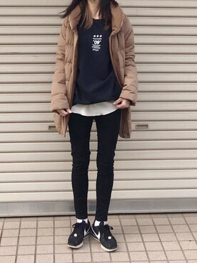 「Starting Over（スターティングオーバー）のアイテム（スウェット）」を使った、Ayaさん（レディース・151cm）の冬コーディネート