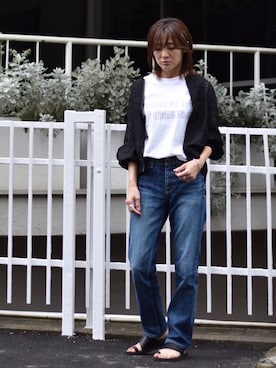 「トングサンダル」｜「アイテム（ブルゾン）」を使った、Ayaさん（レディース・151cm）の夏コーディネート